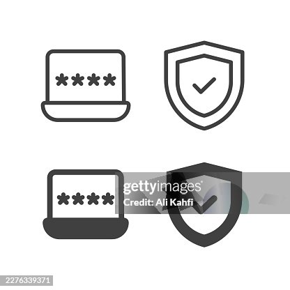 Safe access icon. Solid and line simple icon series Safe access icon. Solid and line simple icon series