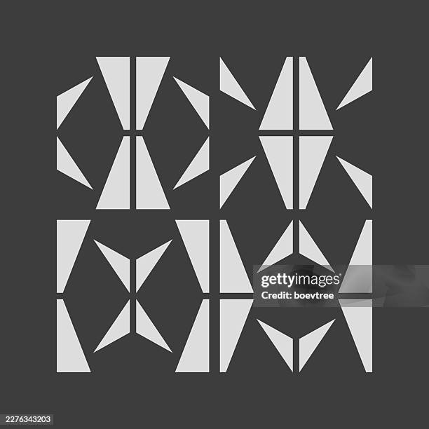 abstract black and white minimal design geometric graphic elements material collection - tablecloth texture background stock illustrations