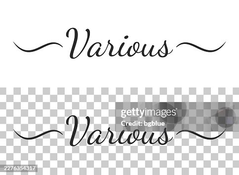 Various - Calligraphy text with swashes on blank background Various - Calligraphy text with swashes on blank background