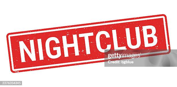 nightclub - red rubber stamp on white background - disco dancer white background stock illustrations