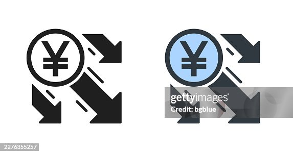 Yen decrease. Icons for design - Editable icon Yen decrease. Icons for design - Editable icon