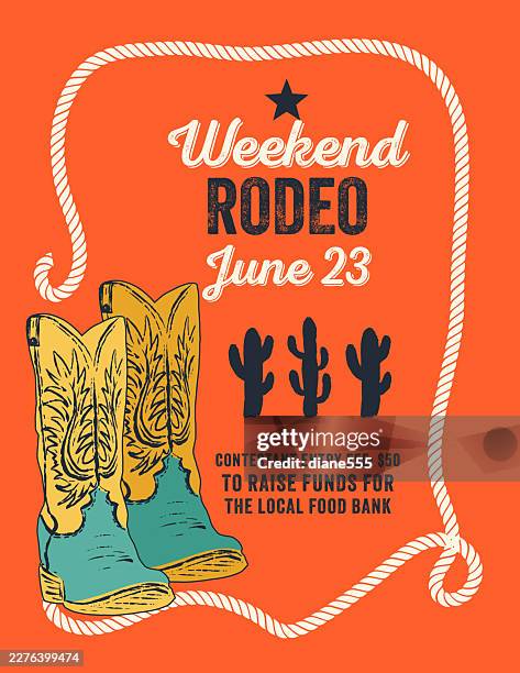 cowboy boots rodeo event banner template - cowgirl boots stock illustrations