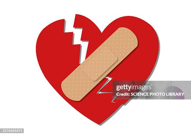 illustrazioni stock, clip art, cartoni animati e icone di tendenza di broken heart syndrome, conceptual illustration - cuore spezzato