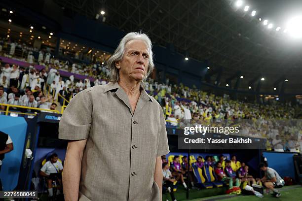 Jorge Jesus, Head Coach of Al Nassr, looks on prior to the AFC Champions League 2 Final between Al Nassr and Gamba Osaka at King Saud University...