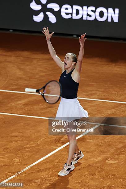 Elina Svitolina of Ukraine celebrates victory against Coco Gauff of the United States during their Women's Singles Final match on Day Twelve of the...