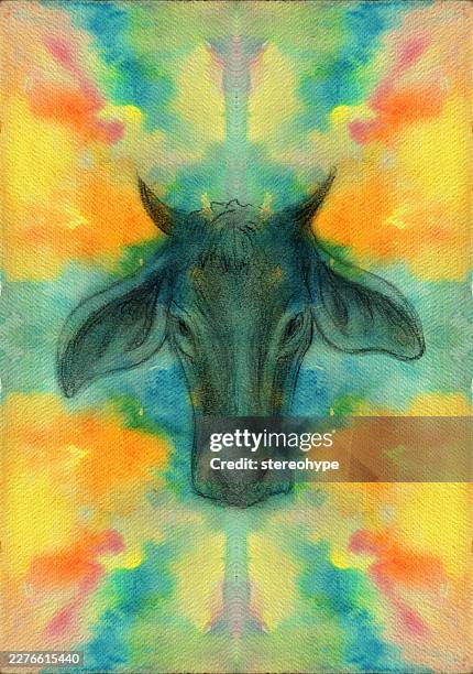 cow head sketch - ground beef stock illustrations