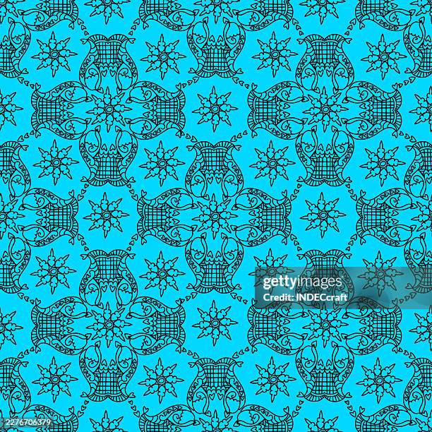 mandala seamless pattern - filigree background stock illustrations