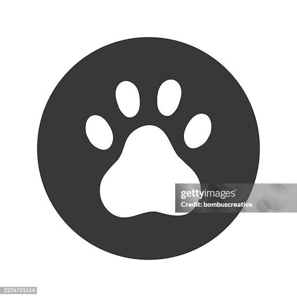 paw design vector isolated illustration - cat walking stock illustrations