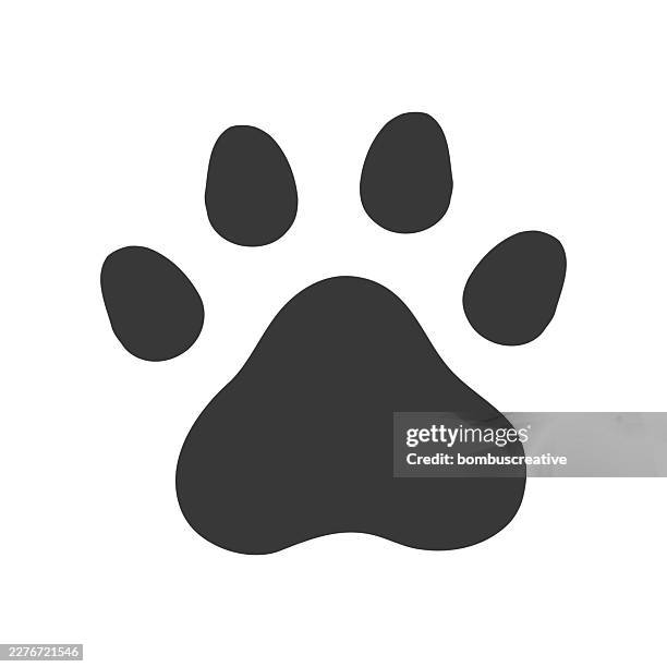 paw design vector isolated illustration - cat walking stock illustrations