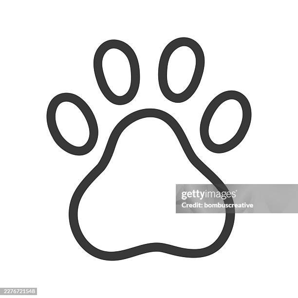 paw design vector isolated illustration - cat walking stock illustrations
