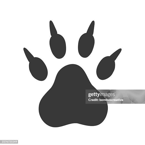 paw design vector isolated illustration - cat walking stock illustrations