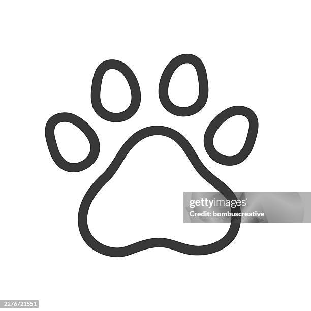 paw design vector isolated illustration - cat walking stock illustrations