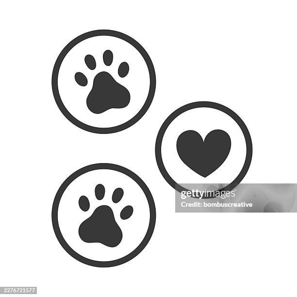 paw design vector isolated illustration - cat walking stock illustrations