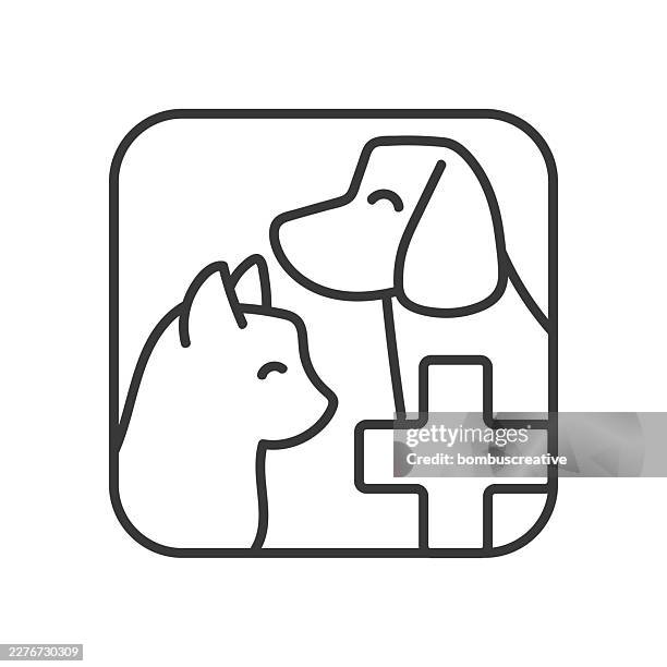 cat and dog icon - two cats stock illustrations