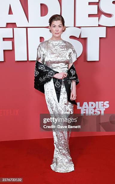 Rosamund Pike attends the UK Special Screening of "Ladies First" at The Ham Yard Hotel on May 17, 2026 in London, England.