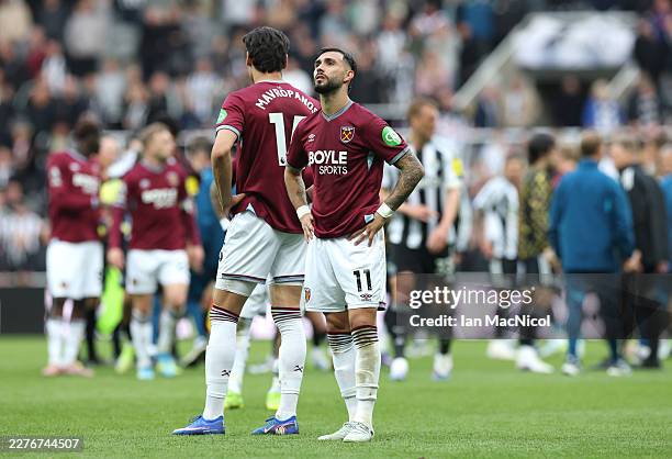 Taty Castellanos of West Ham United looks dejected after the team's defeat in the Premier League match between Newcastle United and West Ham United...