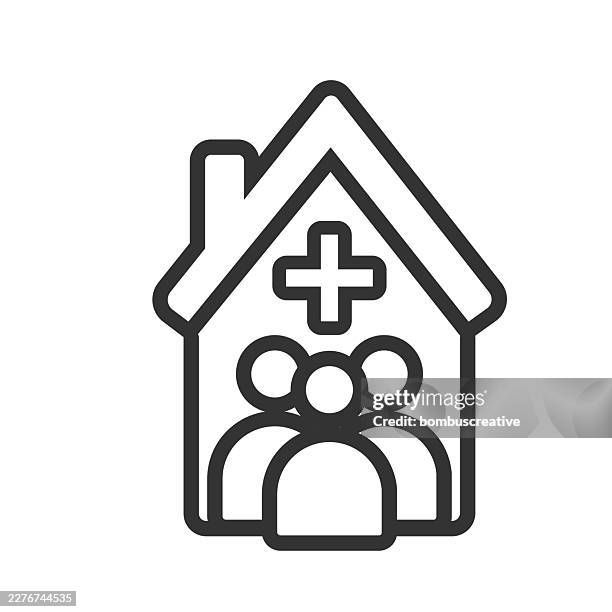 hospital building vector design - cross section building stock illustrations