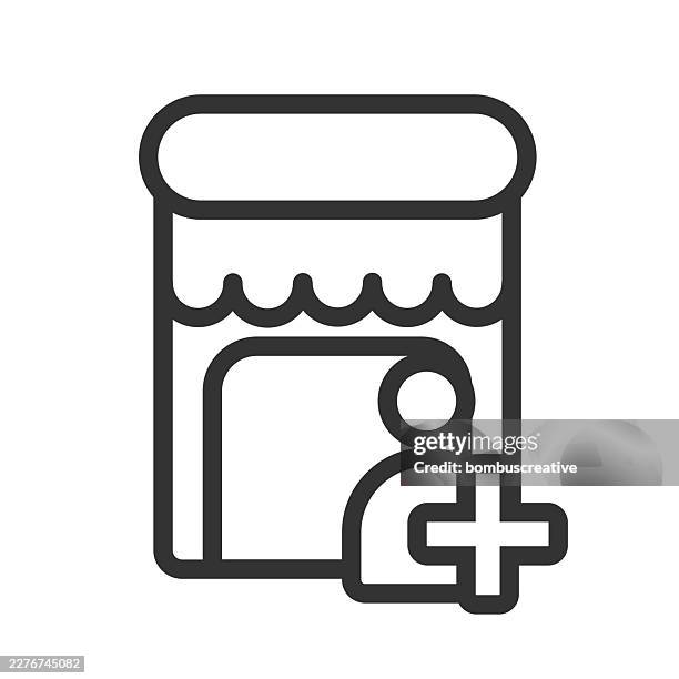 shopping store icon vector design - boutique owner stock illustrations