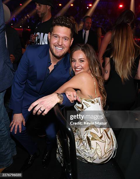 Michael Bublé and Kelsea Ballerini attend the 61st Academy of Country Music Awards at MGM Grand Garden Arena on May 17, 2026 in Las Vegas, Nevada.