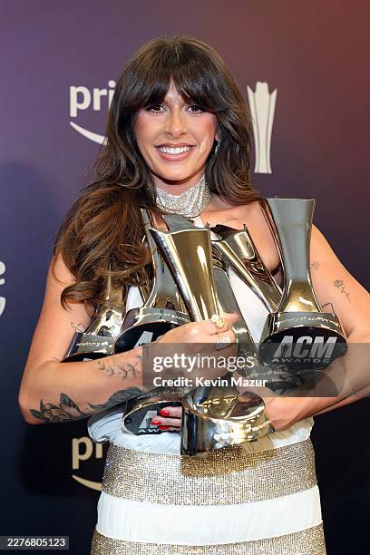 Ella Langley poses in the winner's walk during the 61st Academy of Country Music Awards at MGM Grand Garden Arena on May 17, 2026 in Las Vegas,...
