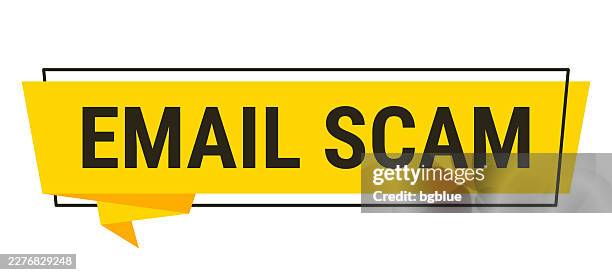 email scam - yellow speech bubble on white background - phone scam vector stock illustrations