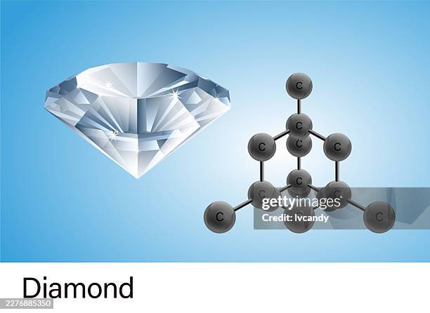 molecule-diamond - diamond molecular structure stock illustrations