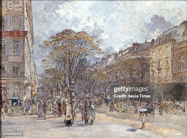 Boulevard des Italiens, Morning View, Frederic Houbron, Painter, Painting, Paris.