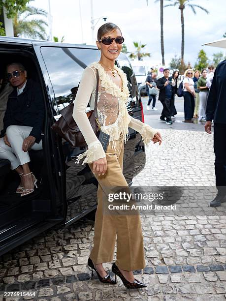 Bella Hadid is seen at the Hotel Martinez during the 79th annual Cannes Film Festival on May 18, 2026 in Cannes, France.