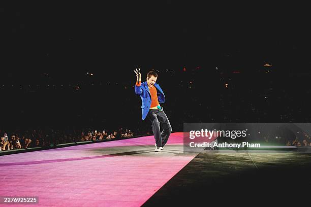 Harry Styles performs on stage during his Together, Together Tour at Johan Cruijff Arena on May 17, 2026 in Amsterdam, Netherlands.
