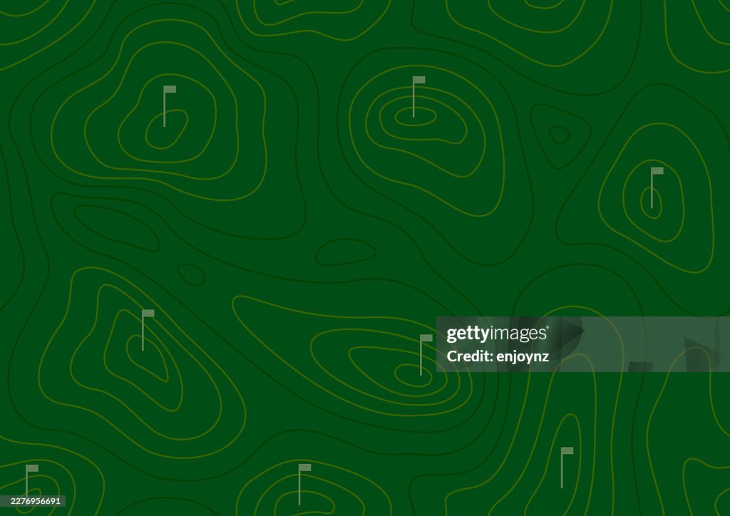 Seamless Contour Lined Golf Course Map Pattern