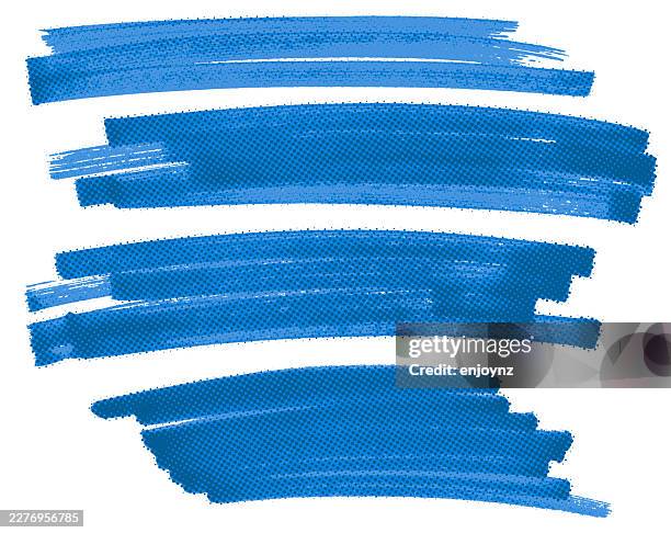 blue halftone textured hand drawn marker pen strokes - permanent marker scribble stock illustrations