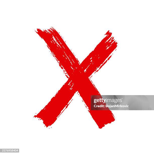 cross, x mark, watercolor icon. vector - mistake stock illustrations
