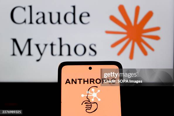 In this photo illustration, the Anthropic logo is seen on a In this photo illustration, the Anthropic logo is seen on a