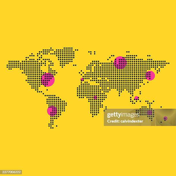 world map dots - global impact stock illustrations