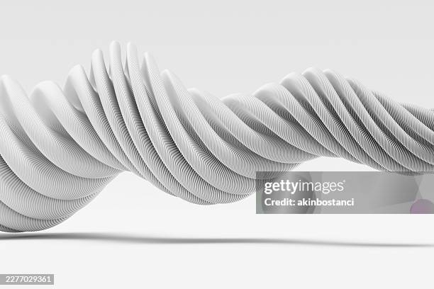 abstract futuristic technology white background, artificial intelligence concept with twisted white shapes representing digital infrastructure and data flow - intertwined stock pictures, royalty-free photos & images