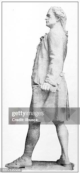 alexander hamilton, hamilton club, brooklyn, statue by william ordway partridge - alexander hamilton stock illustrations