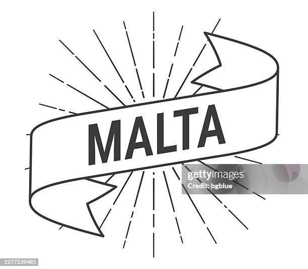 malta - banner with sunbursts on white background - malta stock illustrations
