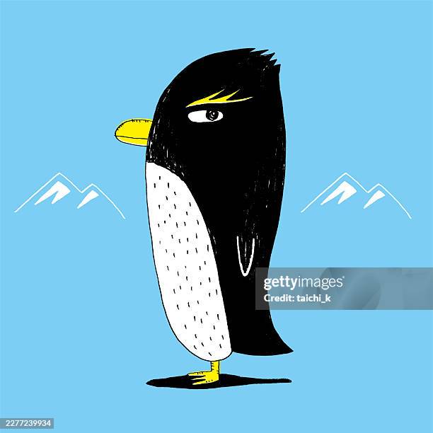 a handsome penguin - emperor penguin stock illustrations