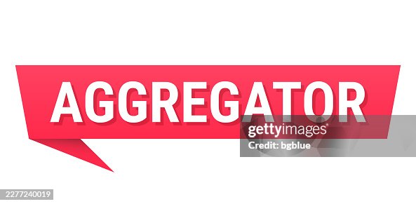 Aggregator - Red speech bubble on blank background Aggregator - Red speech bubble on blank background