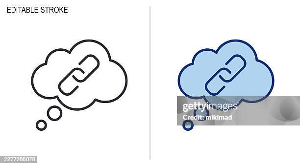 networking and link symbol vector. editable stroke. vector, eps10 - linking icon stock illustrations