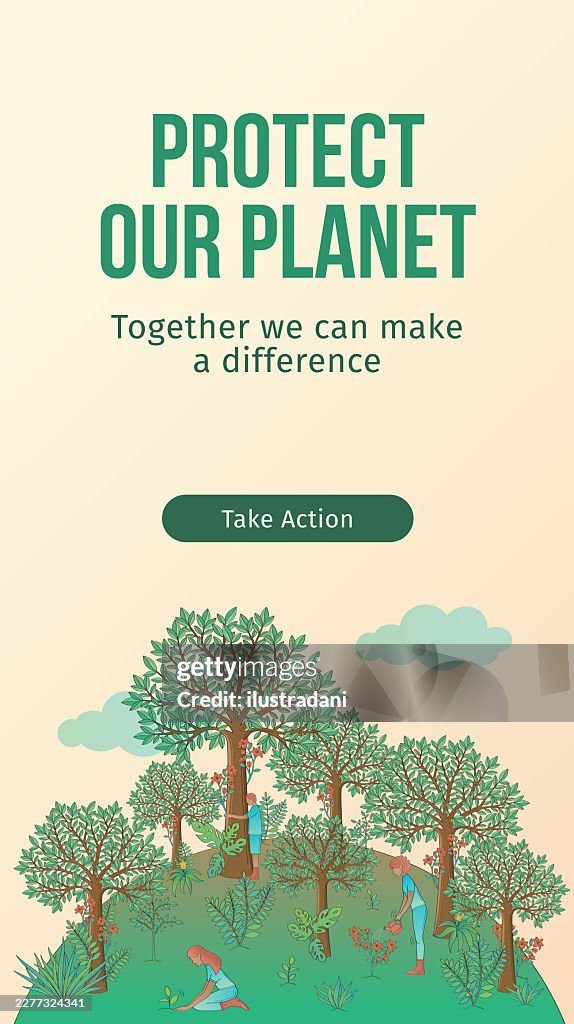 Sustainability energy project Template for Story design protect earth planet