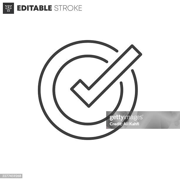 checked thin line icons collection. editable stroke. vector illustration. - acceptance speech stock illustrations