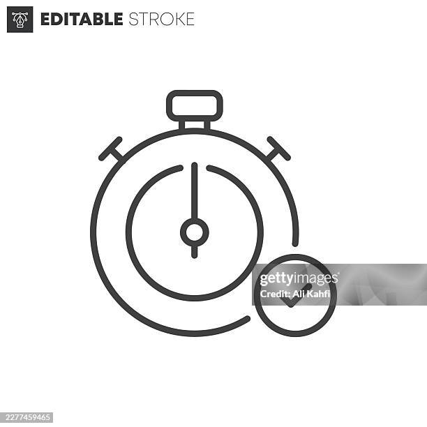 on time thin line icons collection. editable stroke. vector illustration. - security audit stock illustrations