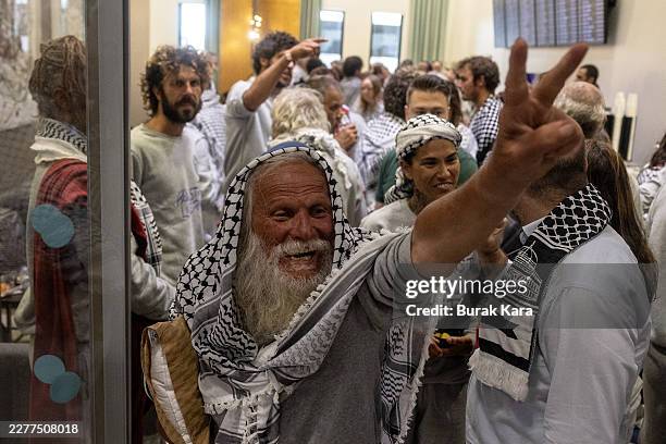 Activists from the Gaza-bound Global Sumud Flotilla, detained by Israeli forces after their vessels were intercepted in international waters in the...
