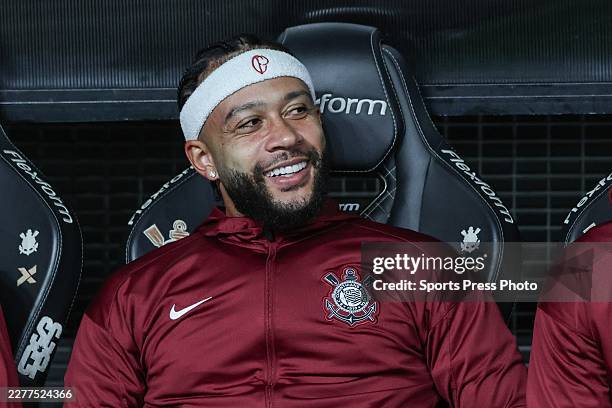 Memphis Depay of Corinthians looks on during a Brasileirao 2026 match between Corinthians and Atletico Mineiro at Neo Quimica Arena on May 24, 2026...