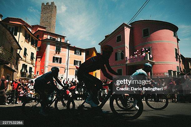 Nico Denz of Germany and Team Red Bull - BORA - hansgrohe, Andreas Leknessund of Norway and Team Uno-X Mobility and Diego Ulissi of Italy and Team...