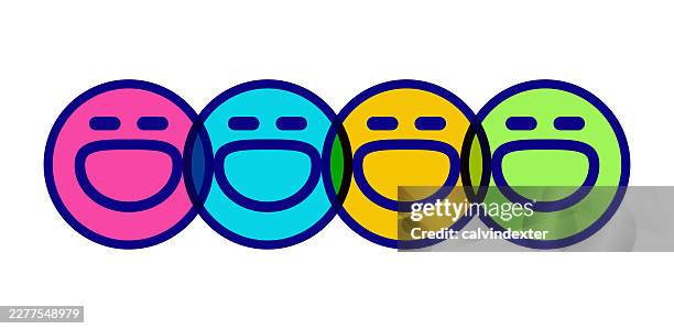 happy smiling emojis - feedback loop stock illustrations