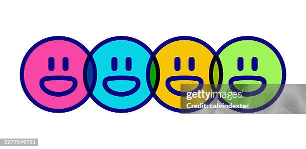 happy smiling emojis - feedback loop stock illustrations