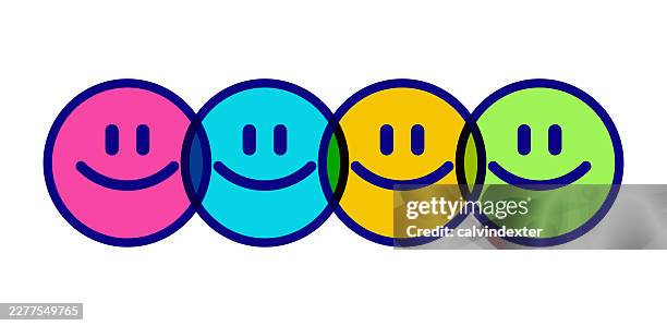 happy smiling emojis - feedback loop stock illustrations