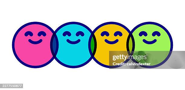 happy smiling emojis - feedback loop stock illustrations